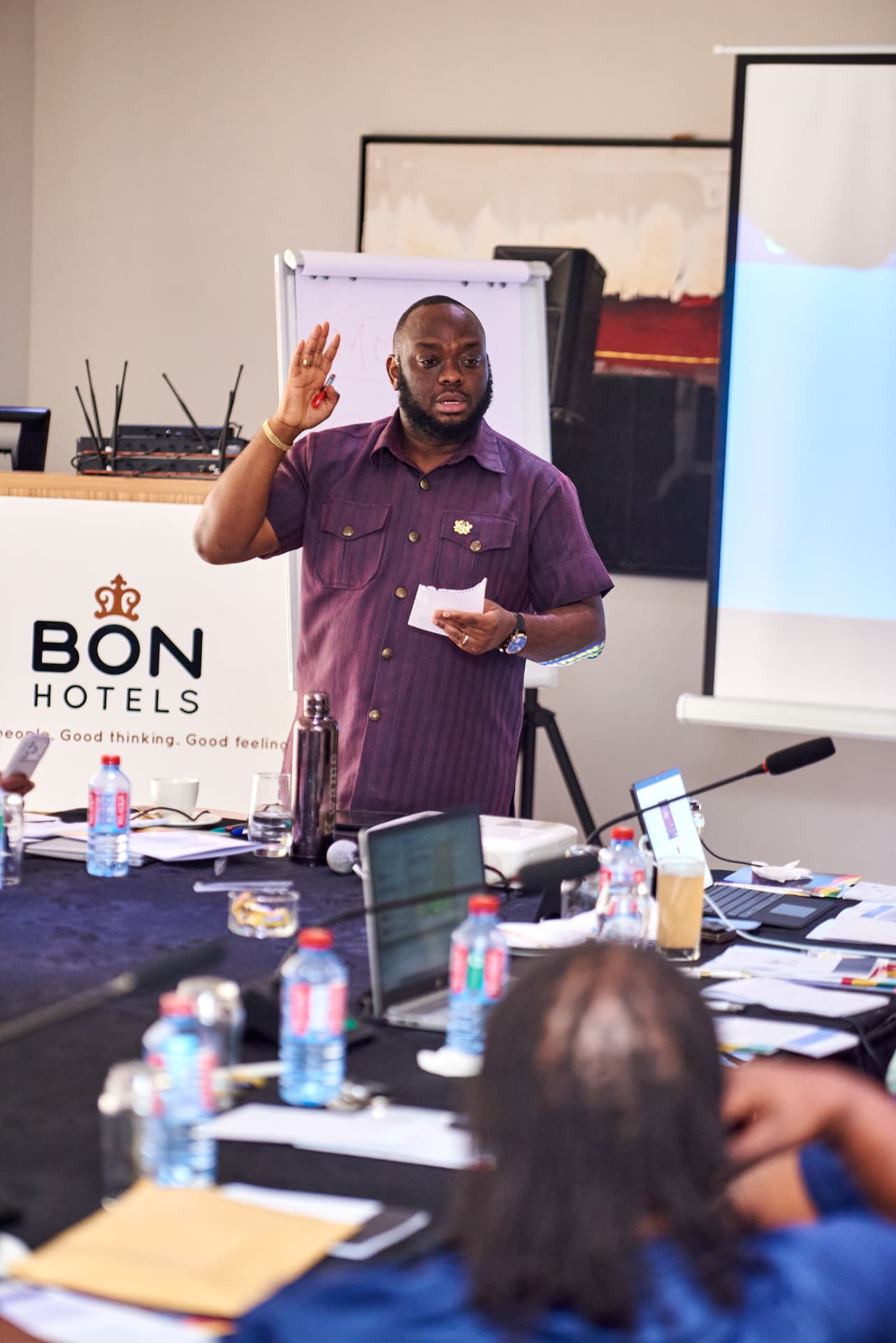 Directing the session with the senior leadership group